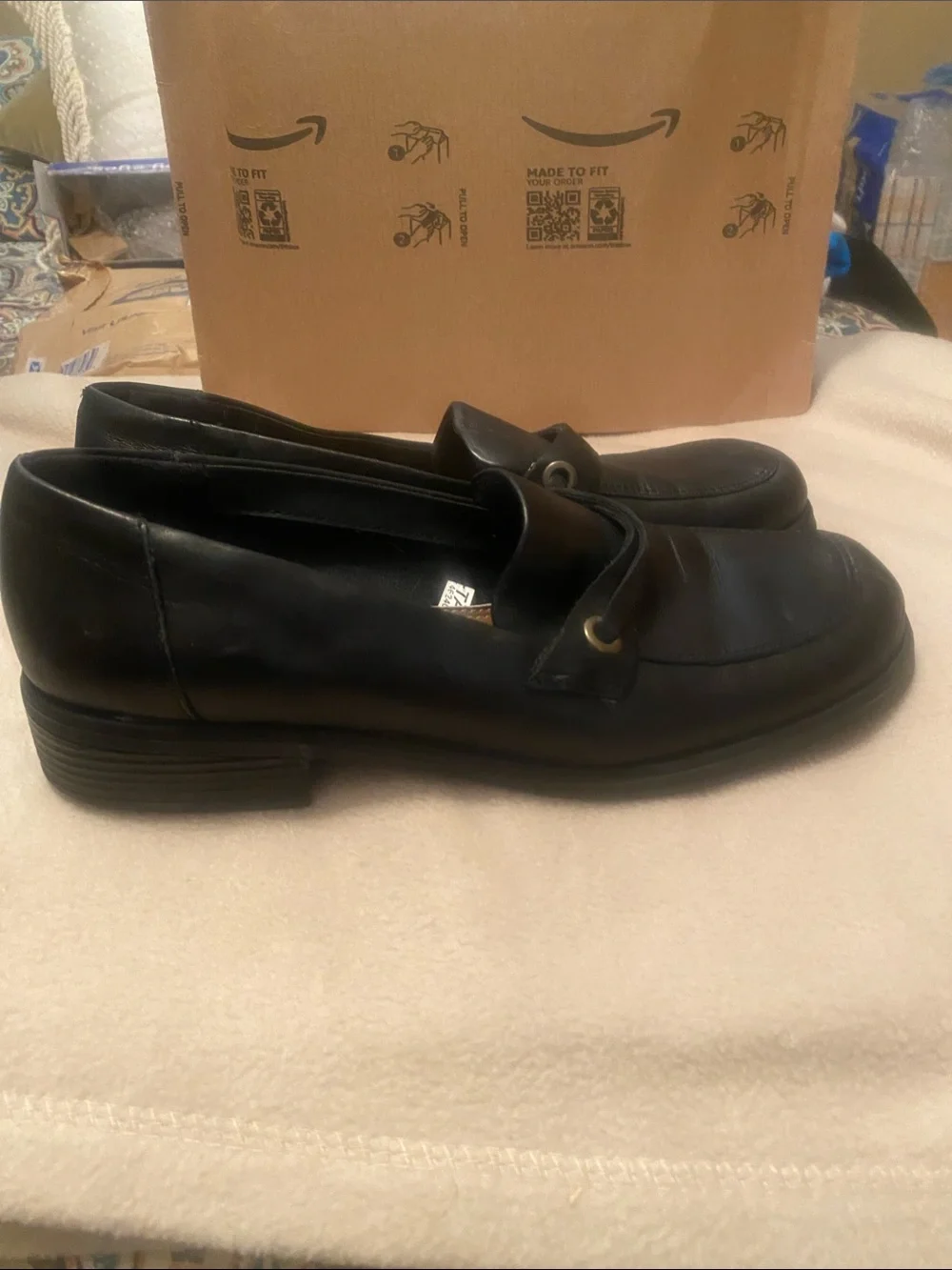 Cherokee Black Slip-On Loafers with Metal Ring Detail